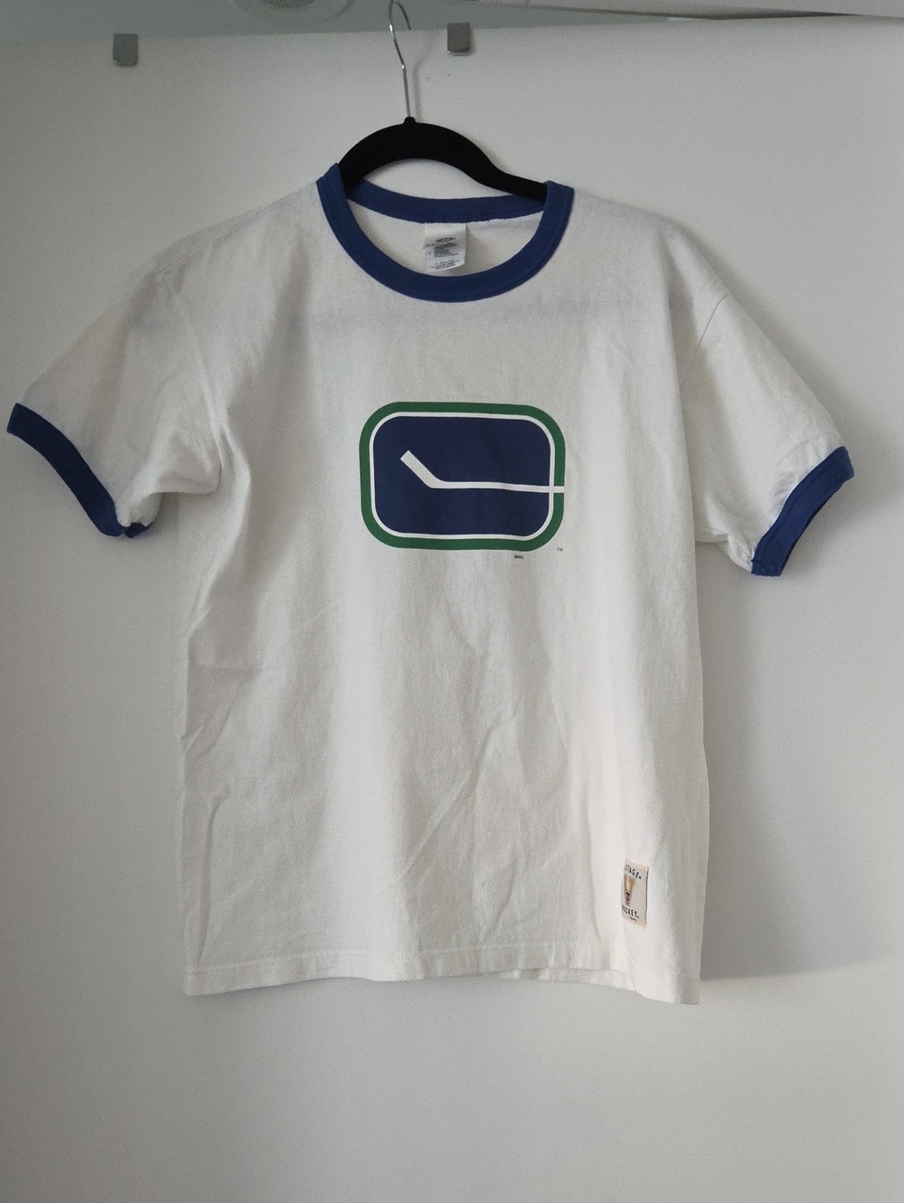 0White & Blue Tee with Canucks Logo